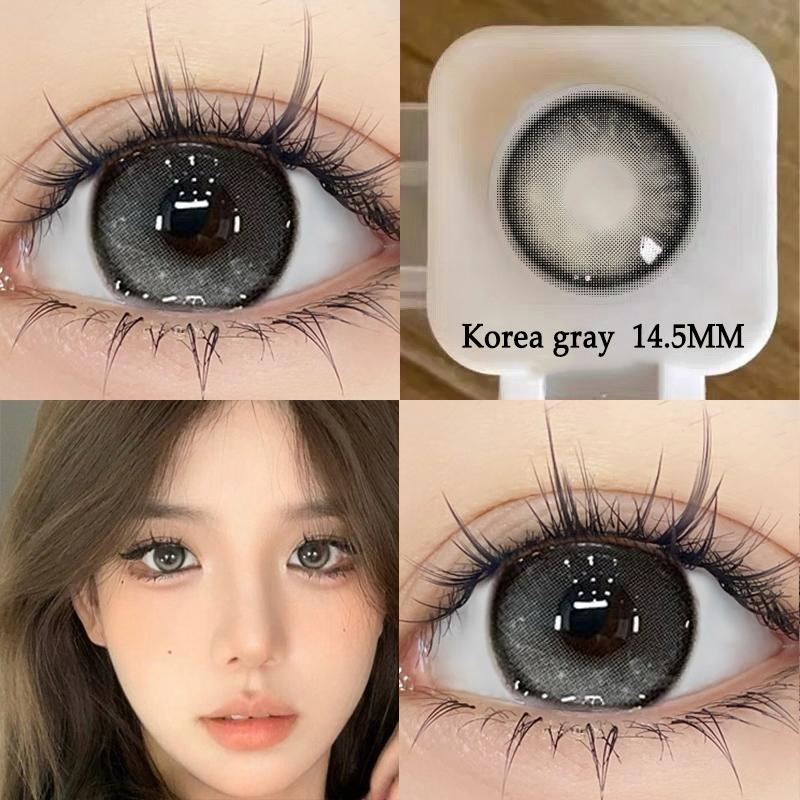 MillCreek Puppenaugen-Kontaktlinsen mit Abstufung 0,00 - -8,00, Korea-Braun und Grau, jährlicher Gebrauch, 14,5 mm, schöne große Augen -8.00 grau