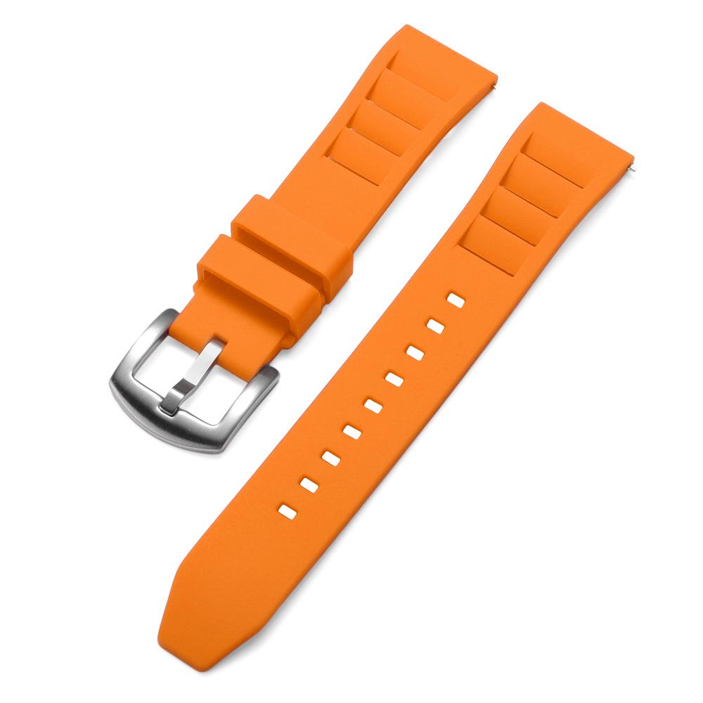 Weiches Silikon Uhrenarmband Schnellverschluss 20mm 22mm Uhrenarmbänder Sport Wasserdicht Armband für Richard Mille Tauchen Gummiarmband Gürtel 20mm orange
