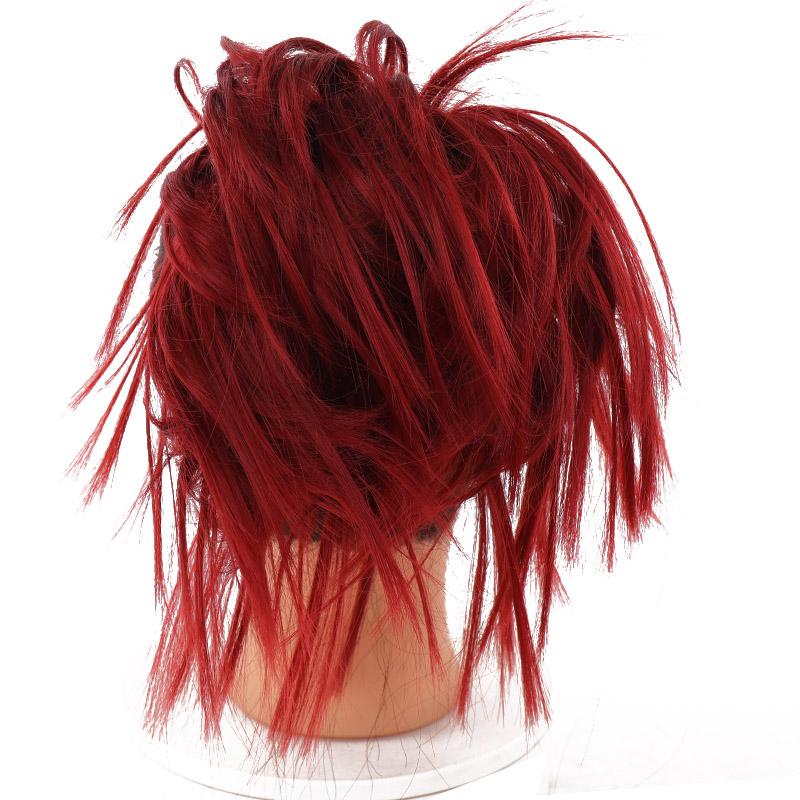 Synthetischer, unordentlicher, flauschiger Haarknoten, lockiger Scrunchie-Haarknoten, Haarteile, Kunstfaser-Haarverlängerungen für Frauen und Mädchen black