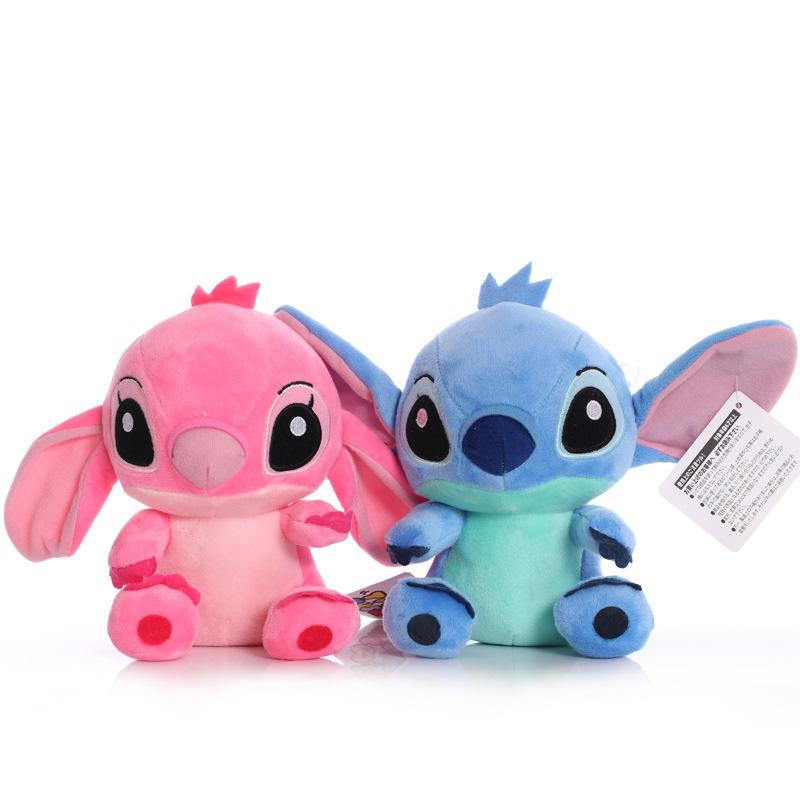 Original Stitch 25CM Plüschtier Kawaii Cartoon Niedliche Kissenpuppe Anime Lilo Stitch Kuscheltiere Kinder Geburtstagsgeschenk pink