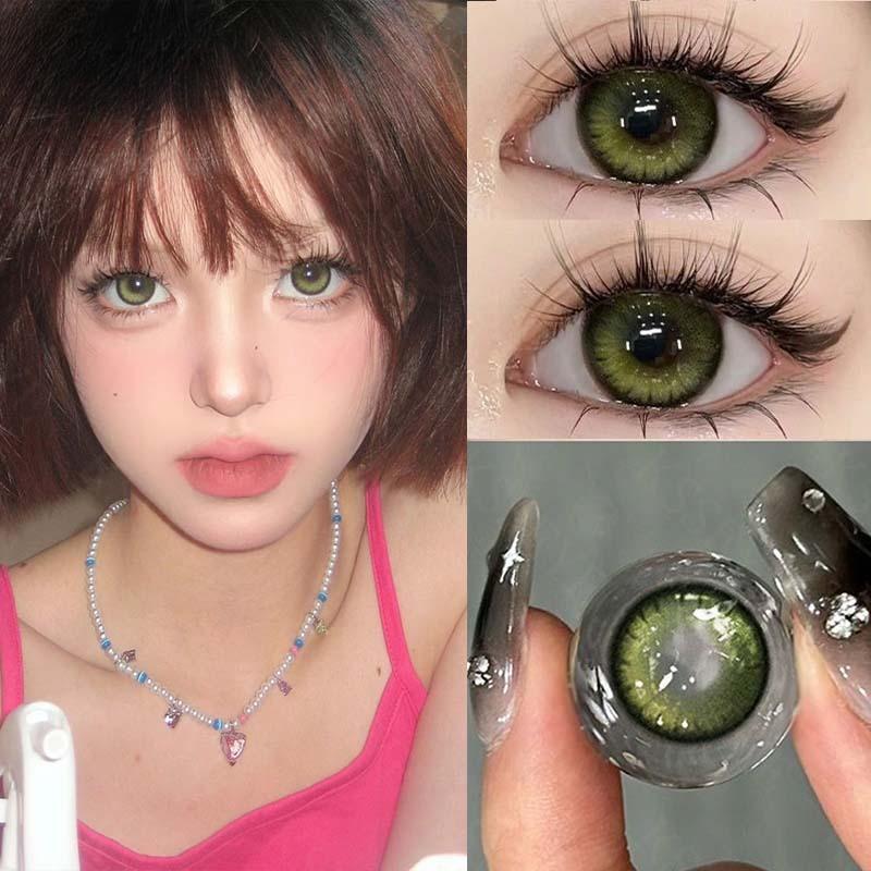 Farbige Kontaktlinsen MillCreek Night Magics Series für grüne und blaue Augen, 14,2 mm, für den jährlichen Gebrauch, weiche Linse 0.00 grün