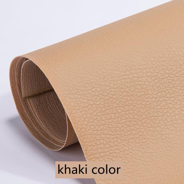 Reparaturflicken, selbstklebend, Leder, PU-Leder, Stoffaufkleber für Leder, Kleidung, Sofa, Autositze, Möbel, Taschen, Reparatur, klebrig 35x137cm khaki