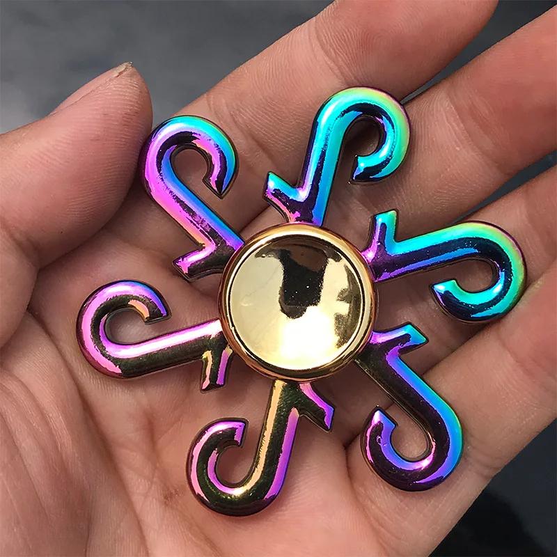 Metall Bunt Finger Spinner Spielzeug Regenbogen Fidget Spinner Hand Spinner Anti-Angst Spielzeug Für Kinder Erwachsene Lindert Stress Geschenke