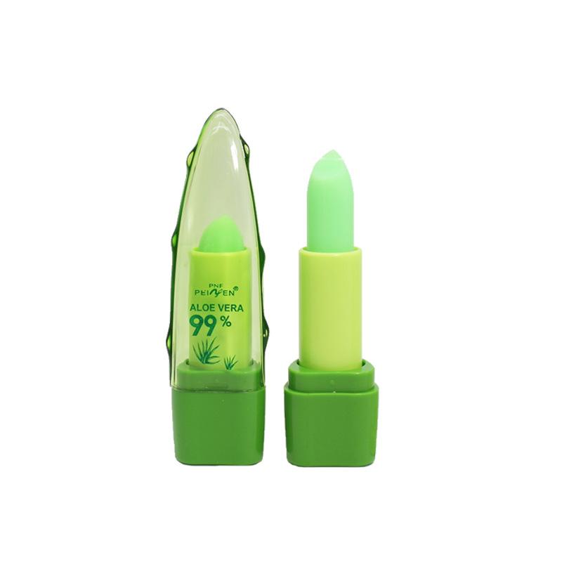 Feuchtigkeitsspendender, natürlicher Aloe Vera-Lipgloss mit Farbwechsel, lang anhaltende, nahrhafte Lippenpflege, Temperaturwechsel-Lippenbalsam, Lippenstift, Kosmetik 1PCS grün