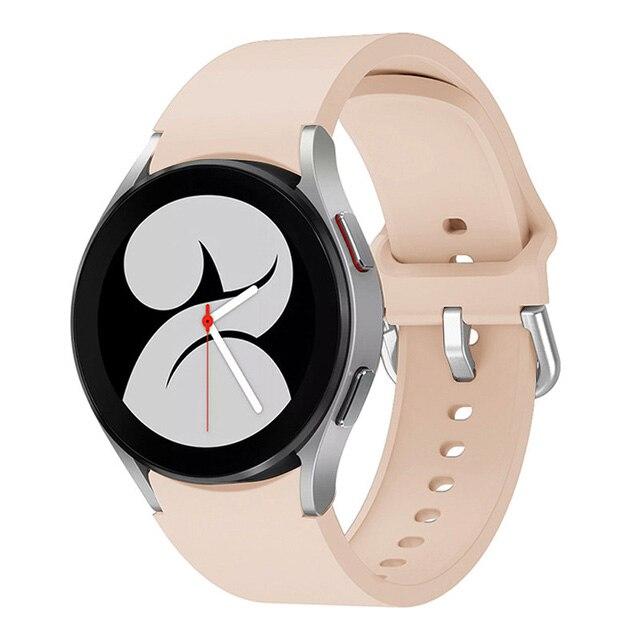 20mm Silikonarmband für Samsung Galaxy Watch 5/4 40mm/44mm Original No Gap Armband für Samsung Galaxy Watch 4 Classic 46mm/42mm Correa Galaxy Watch 4 40mm hellrosa