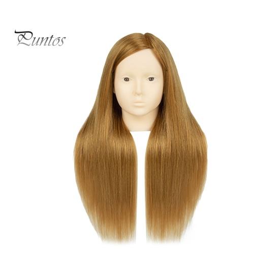 Mannequinkopf mit Echthaar Friseur Flechten Haarstyling Trainingspuppe Kosmetologie Puppenkopf Braun Golden Lange Haare Friseur Make-up dunkle goldrute