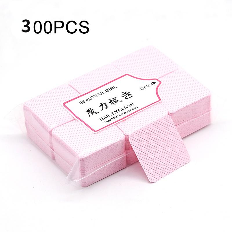 Gel-Nagellack-Entferner, Gel-Nagellack-Reiniger, Maniküre-Nagelentferner, fusselfreie Tücher, Reiniger, Papier-Pad, LM 300 pieces/bag # pink