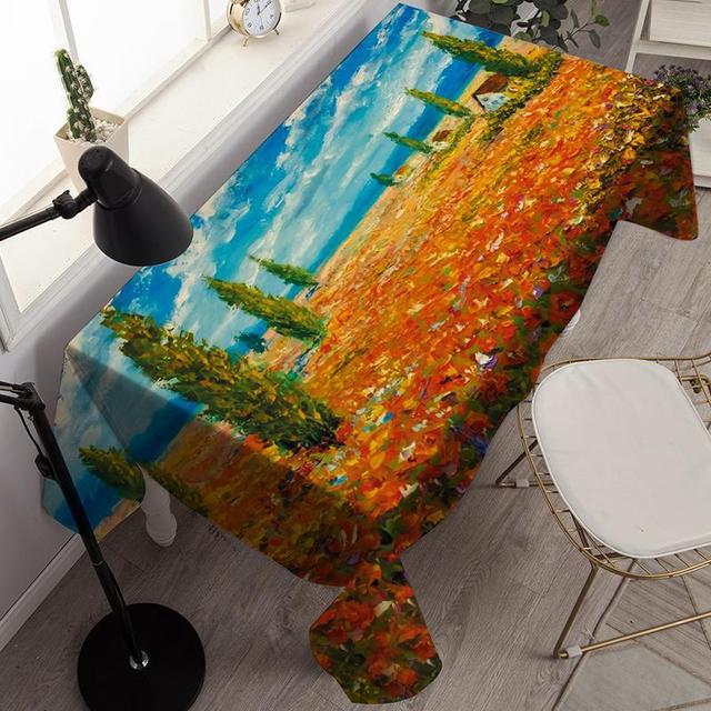 Van Gogh Ölgemälde Wasserdicht Kaffee Tisch Tisch Abdeckung Rechteckige Tischdecken Party Hochzeit Dekoration Tisch Tuch Manteles 140x200cm