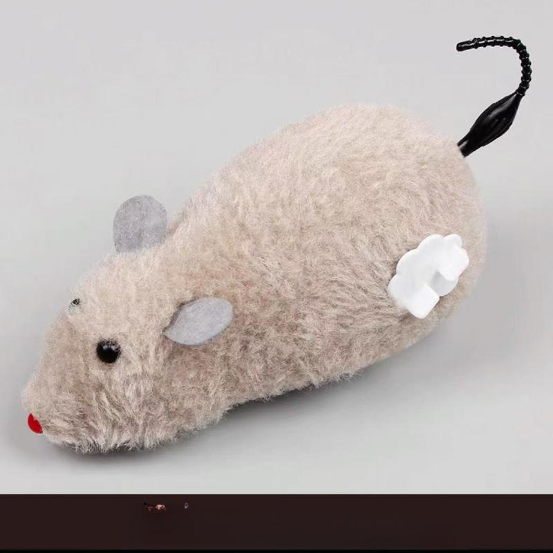Katzenspielzeug, Kleine Maus, Plüsch Haustier Katzenspielzeug, Simulierte Maus, Uhrwerk Maus, Kätzchen Selbstbefriedigung, Katzen und Hunde ärgern grau