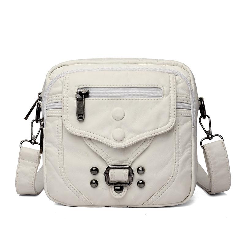 Weiche Leder Kleine Tasche, Damen Lässige Schulter Crossbody Tasche, Handy Tasche, Mini Kleine Tasche weiß
