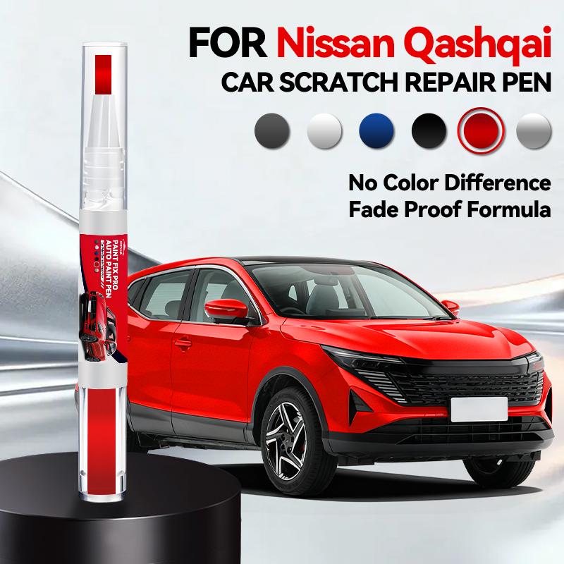 Für Nissan Qashqai 2006-2025 J10 J11 J12 Lackreparaturstift Ausbesserungsstift Kratzerentferner DIY Autozubehör Schwarz Weiß Orange Rot rot