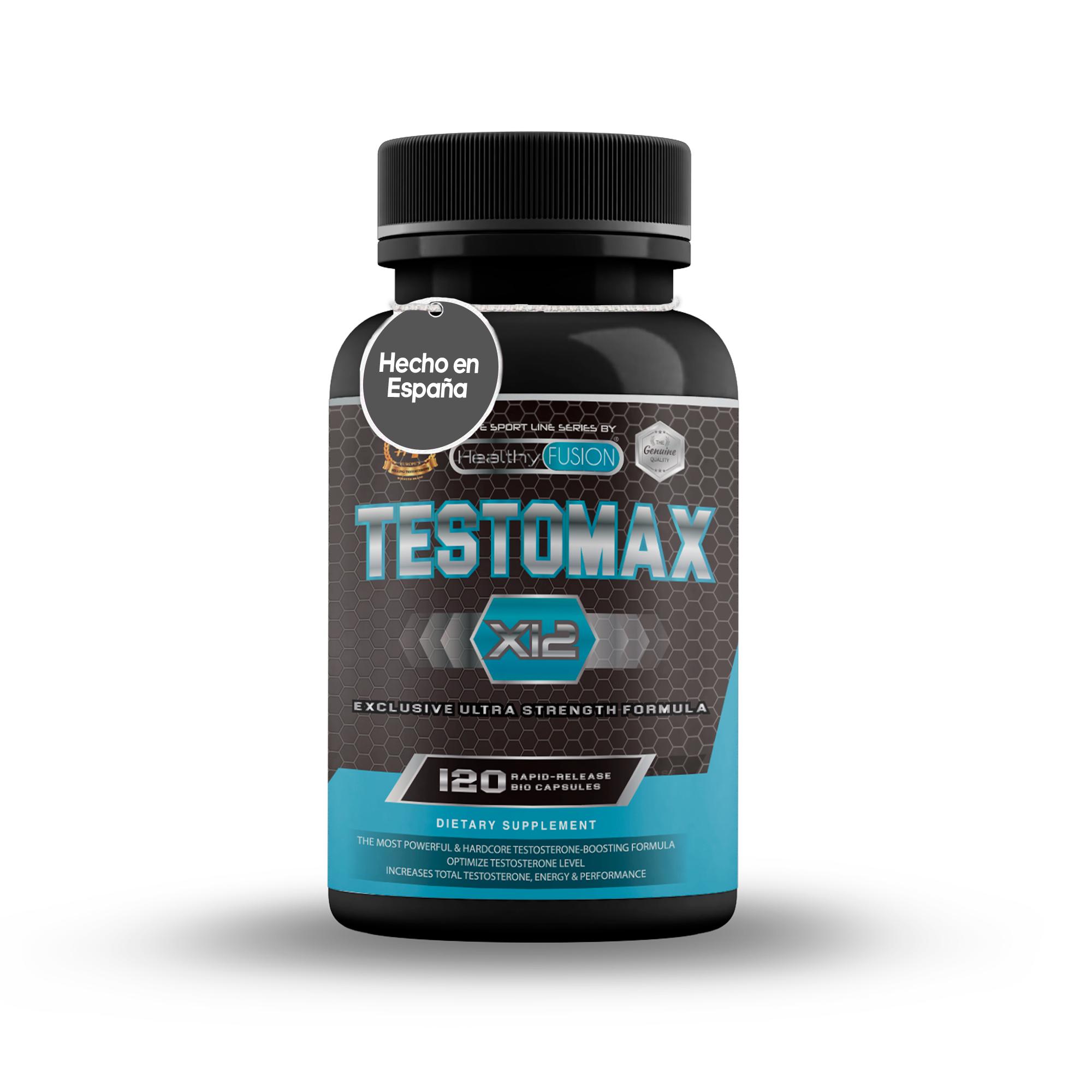 Gesunde Fusion TestoMax | Energetisierender Testosteron-Booster | Maca, Ginseng, Tribulus, Taurin und Vitamine | 120u