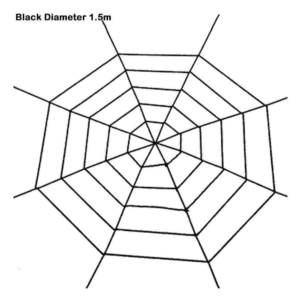 150cm/250cm Riesiges Spinnennetz Halloween Dekoration Horror Szene Dekoration Spukhaus Black Diameter 1.5m
