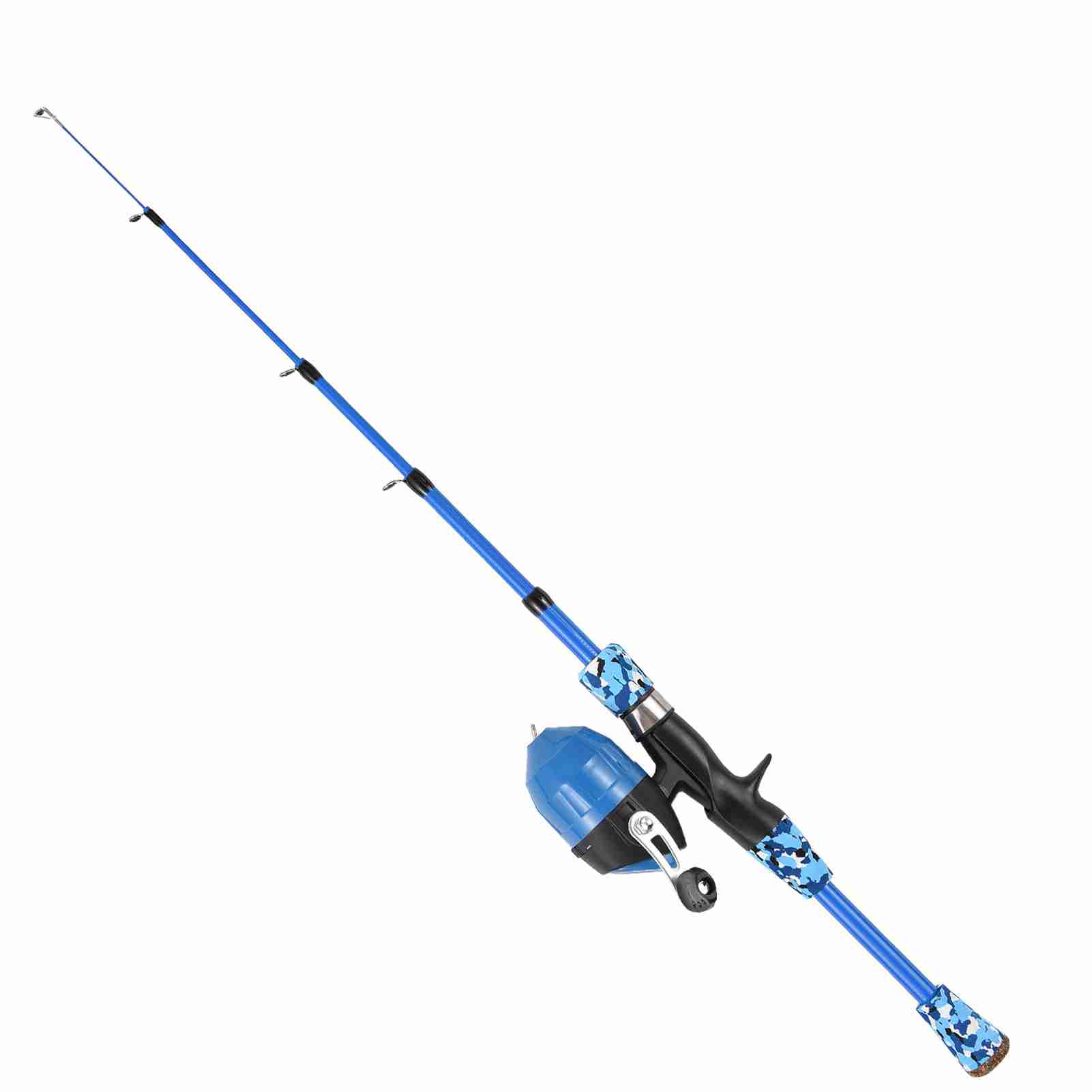 Kinder Angelrute Teleskop Angelrute und Rolle Combo Kit mit Angelködern Angelschnüren Angelhaken 1.5M blau