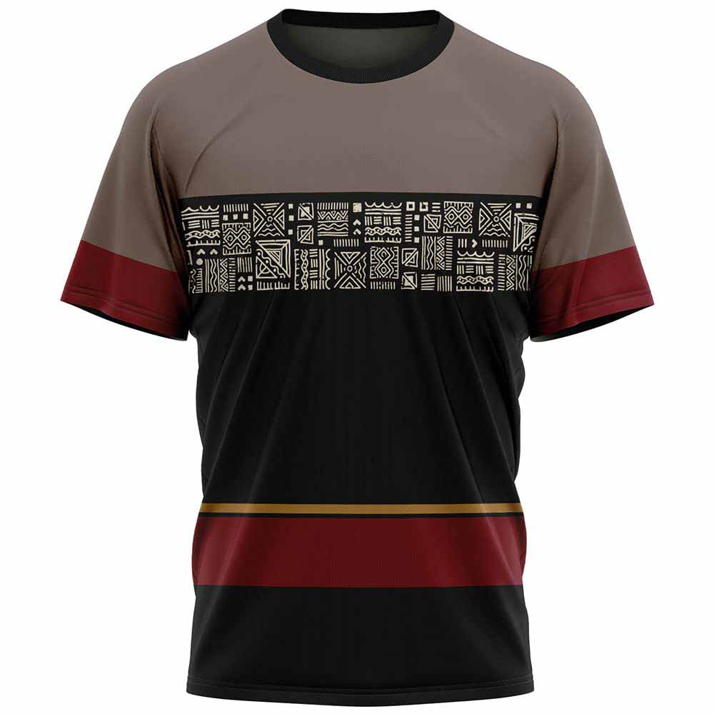 Ethnischer Stammes-3D-Druck Herren-T-Shirt Streetwear Herrenmode Lässig Übergroße O-Ausschnitt Kurzarm-Sommeroberteile 6XL gray