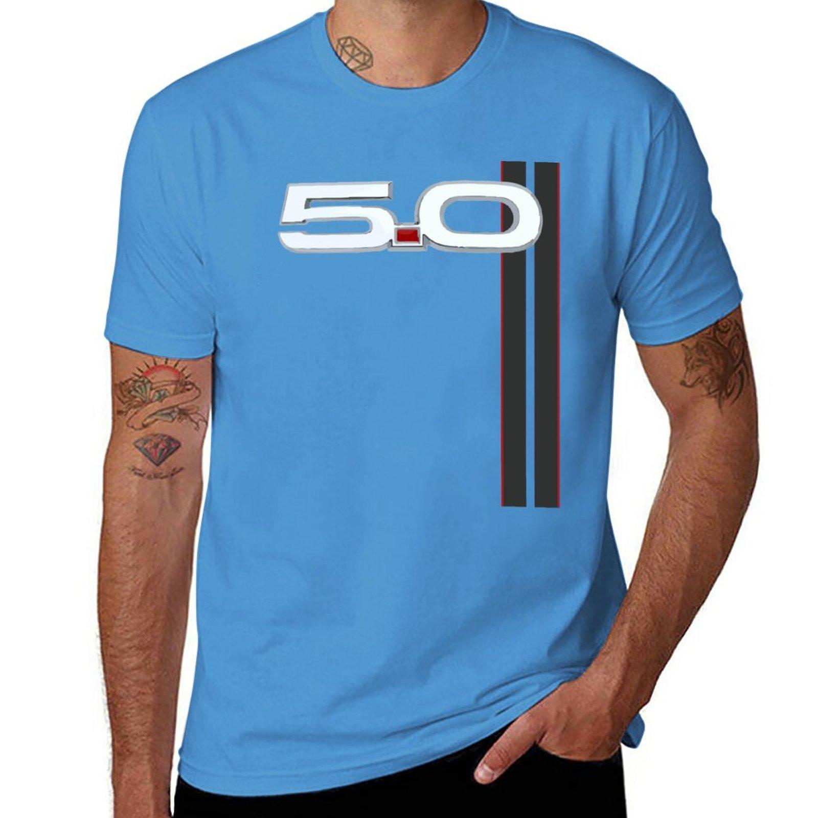 5.0 V8 GT Mustang Rennstreifen S550 T-Shirt schwarze Shirts Grafik-Tees personalisierte schlichte weiße T-Shirts Herren 3XL