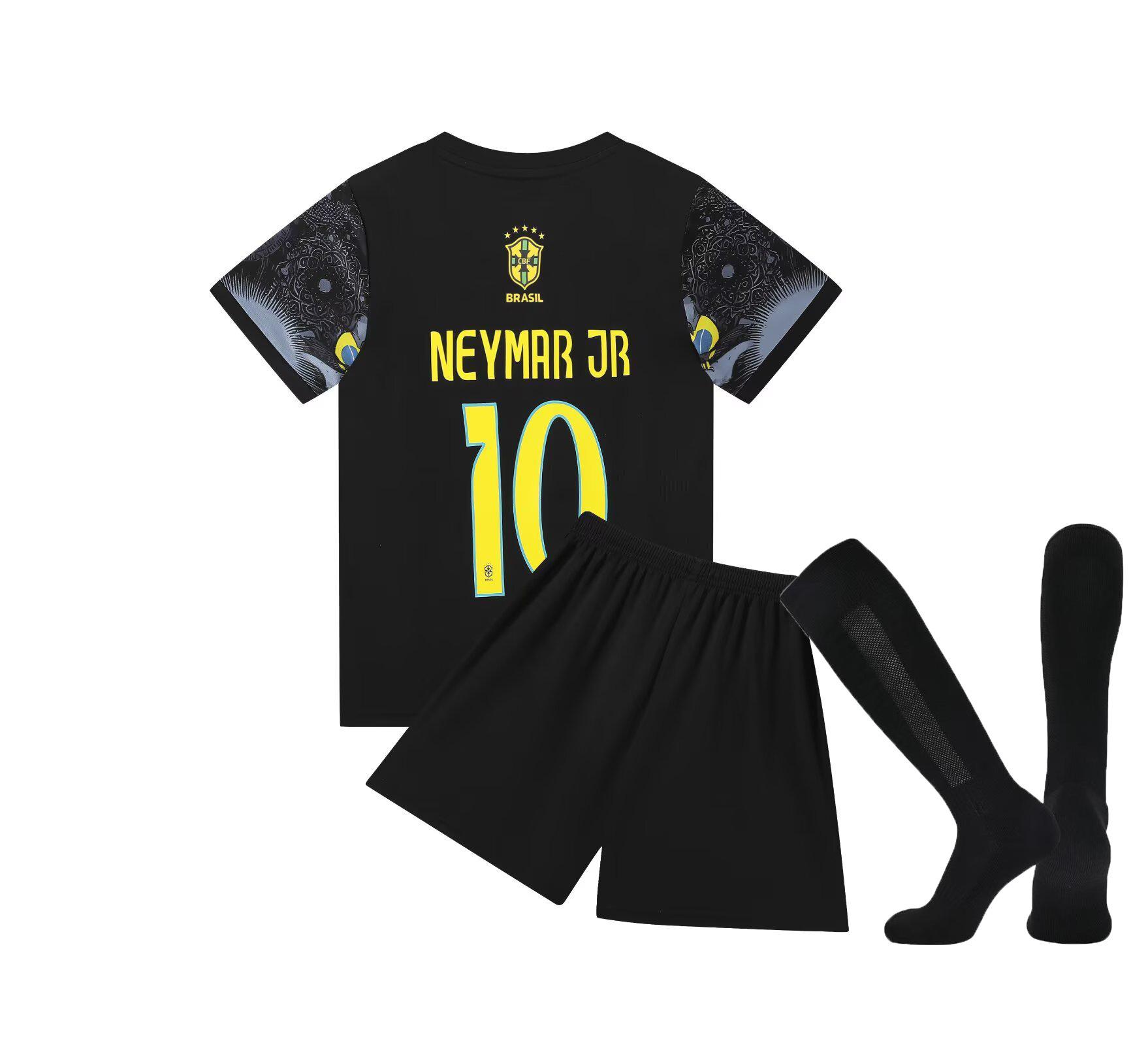 25-26 Brasilien Sonderausgabe Schwarz Nein. 10 Nationalmannschaft Fußballtrikot Kinder-Trikot Kinderkleidung Größe 14-30 20 code/120