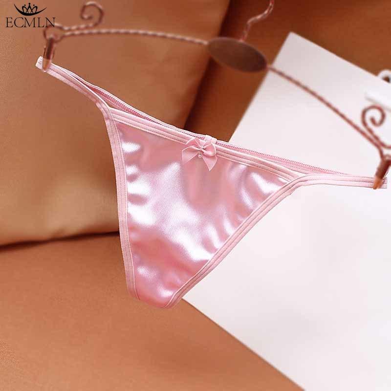 Frauen Satin T-back Tanga Höschen Unterwäsche Frauen Kurze Sexy Dessous Hosen Frauen Sexy Unterwäsche XL rosa
