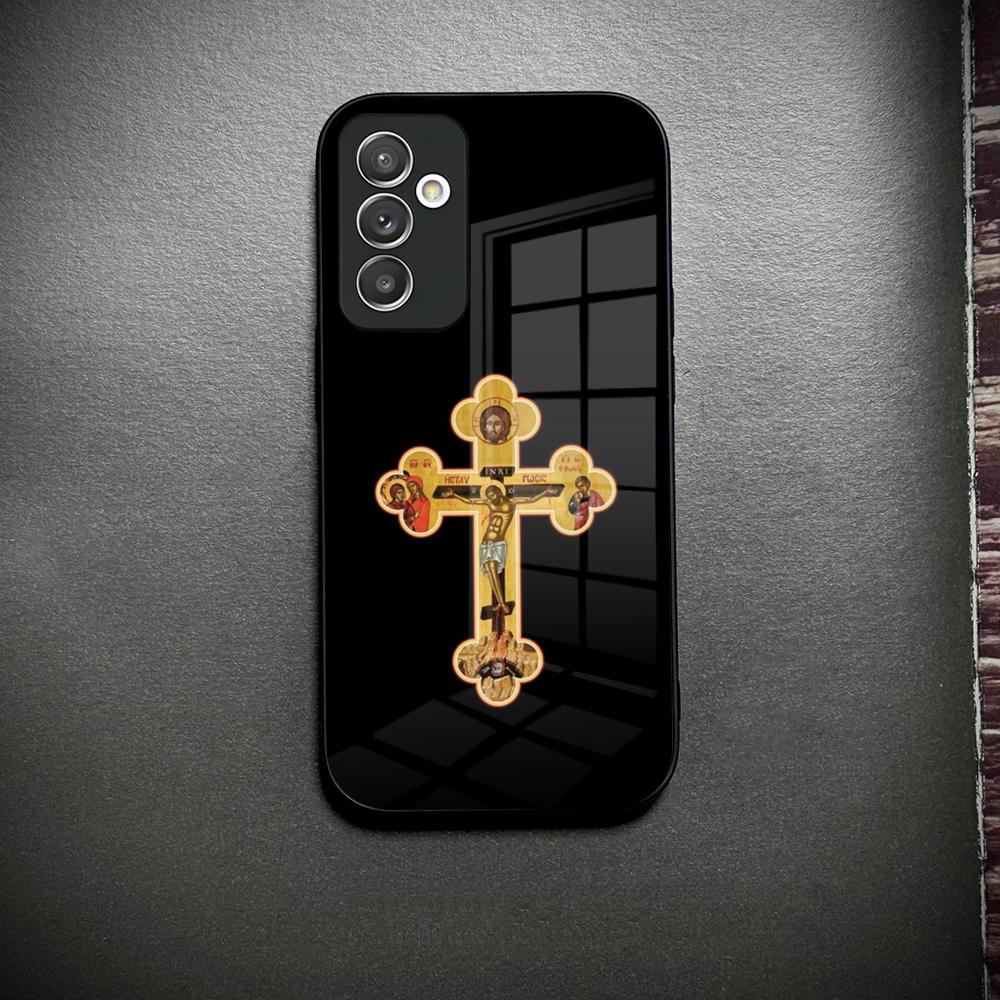 Orthodoxes Kreuz I-Icon Handyhülle Glas Für Samsung Galaxy S26 S23 S25 S24 S21 S22 S20 Ultra Fe Plus A34 A15 A14 Hülle Galaxy S22 Plus 5G