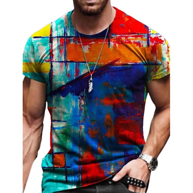 Neue Sommer Herrenmode T-shirt Persönlichkeit Red Tiger Gedruckt männer T-shirt Top L blau