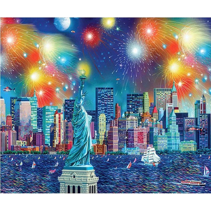 5D DIY Diamant Malerei Stadt Feuerwerk Stickerei Kreuzstich Strass Mosaik Wohnkultur 20X30CM