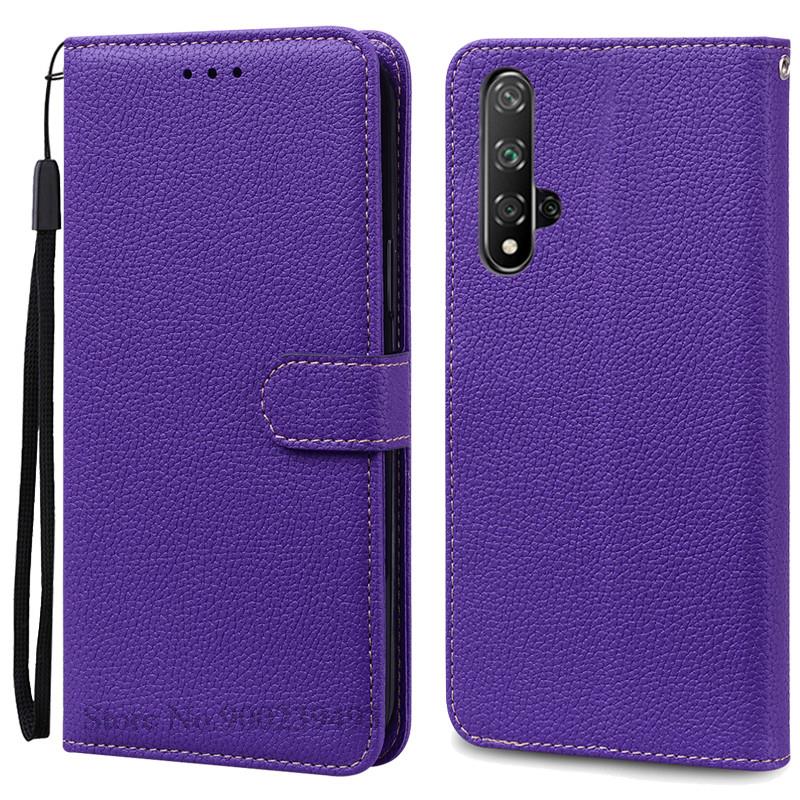 Nova 5T Hülle Für Huawei Nova 5T Hülle Brieftasche Flip Cover Für Huawei Nova 5t Nova5t YAL-L21 YAL-L61 YAL-L71 Handyhülle Fundas For Huawei Nova 5T dunkelviolette