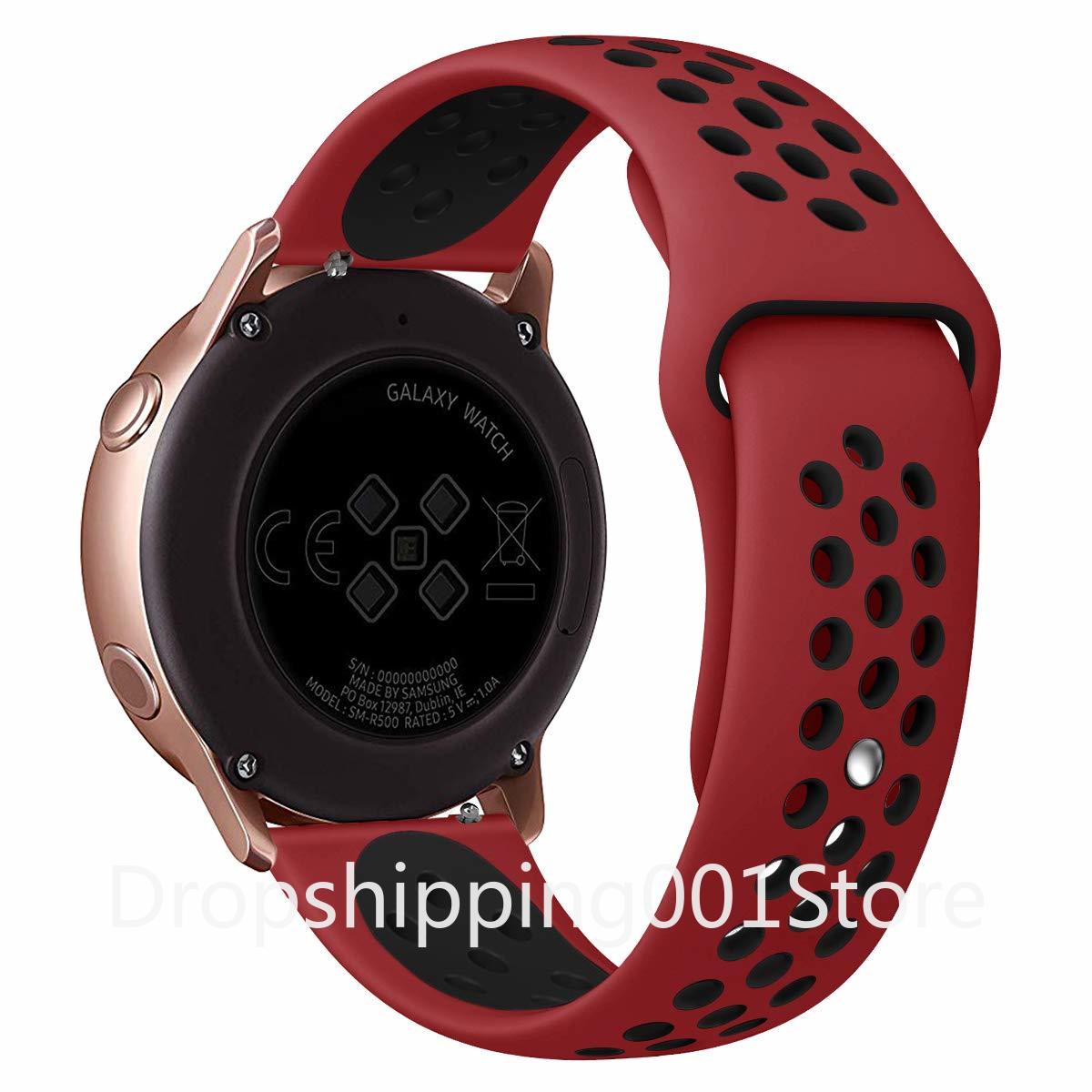 Silikonband 20/22 mm für Samsung Galaxy Watch 3 4 klassisches Armband Gear S3 46/42 mm Huawei Watch GT2 Correa Armband Active 2 40 mm 44 mm Armband 22mm watch strap schwarz/rot
