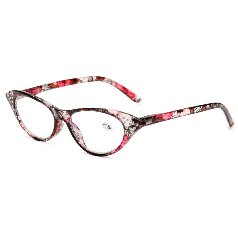 Florale Strasssteine ​​Damen Lesebrille Computerbrille Presbyopiebrille Hyperopiebrille 200 rot