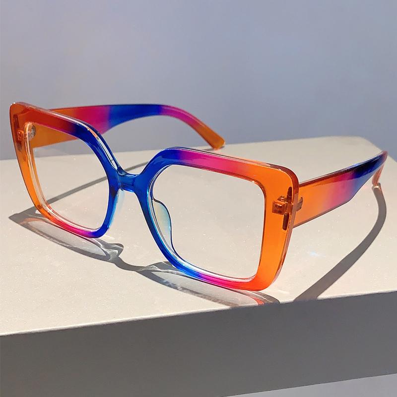Modische Quadratische Brille Damen Stilvolle Übergroße Mehrfarbige Brille Brillengestelle Modernes Design Brillen zur Dekoration