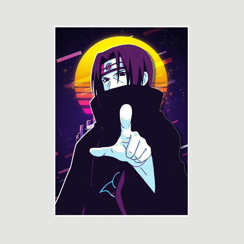 Moderne Wohnkultur Anime Figur Poster Weiß Papier Boruto Uchiha Itachi Poster Wand Kunst Gemälde Bilder Schlafzimmer Cafe Bar Hotel Dekoration Wandbild 30x21cm