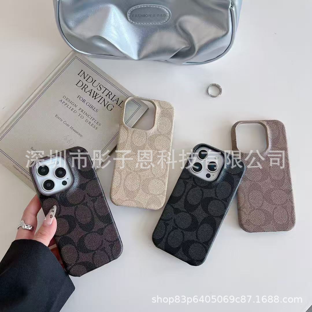 Luxuriöse europäische & amerikanische Full-Coverage-Hülle für iPhone 16 Pro/17 Air, Design großer Marken iPhone 13 Pro hellbraune