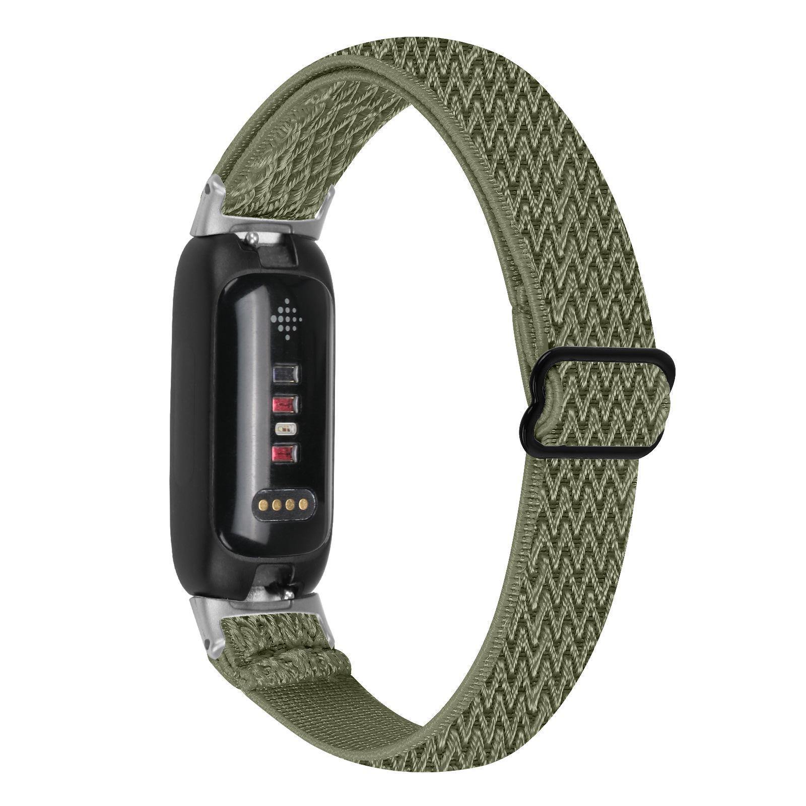 Fitbit Inspire 3 – verstellbares elastisches Armband mit Fischgrätenmuster und einer Schlaufe inspire3-black head olivgrüne