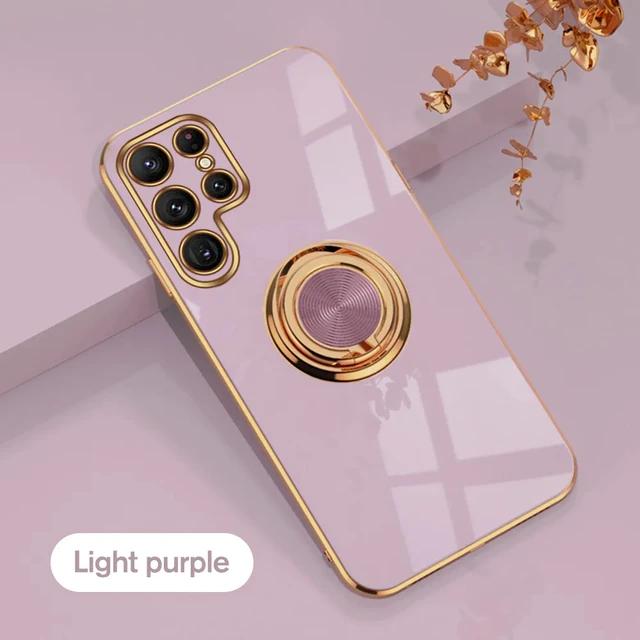 Stoßfeste Silikonhülle mit Überzugsringhalter für Samsung S25 S24 S23 S22 S21 Ultra Plus FE A16 A56 A15 A55 A14 A54 A53 iPhone 16 15 14 13 12 Pro Max Samsung S21 FE