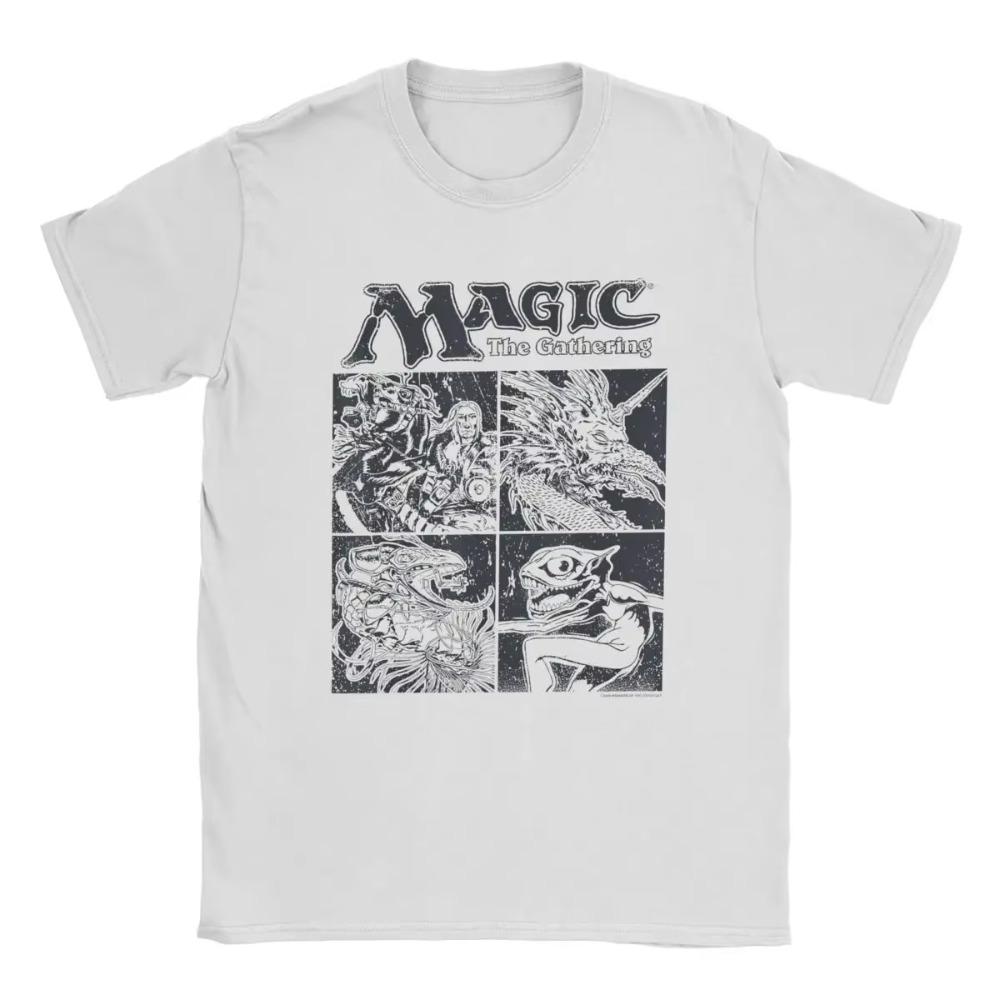Games Gathering MTG T-Shirts für Herren Creature Box Up Vintage Baumwoll-T-Shirts O-Ausschnitt Kurzarm T-Shirts Übergröße Merch XXXXXL weiß