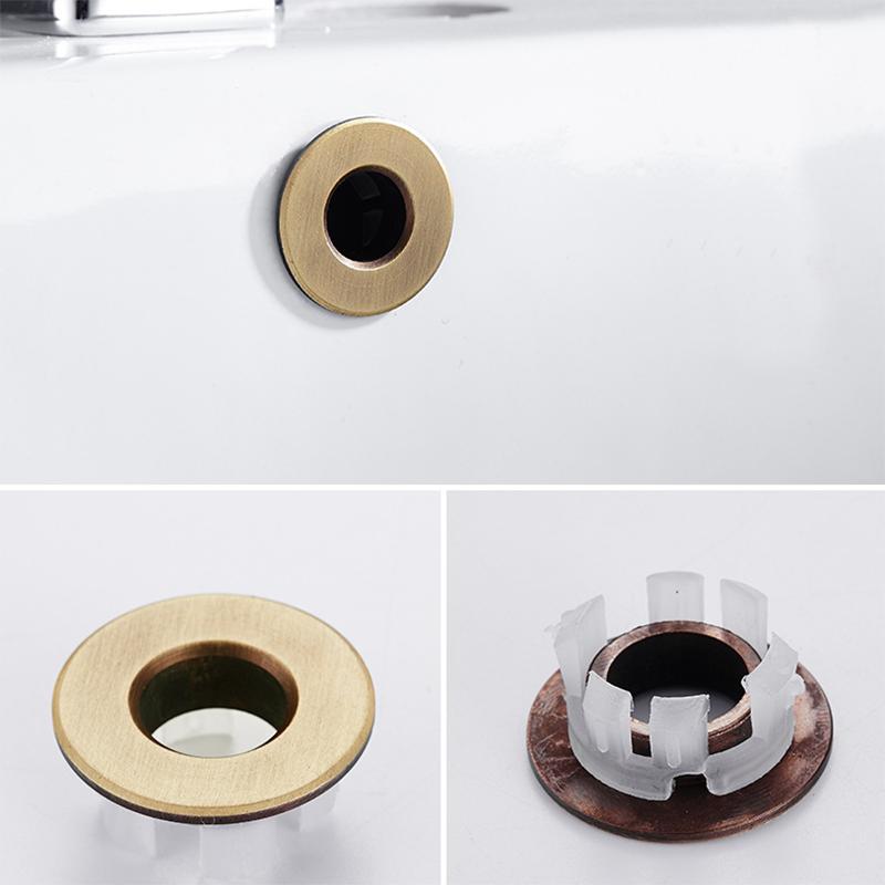 3 teile/los Bad Becken Wasserhahn Waschbecken Überlauf Abdeckung Messing Sechs-Fuß Ring Einsatz Ersatz Loch Abdeckung Kappe Chrom Trim Bad zubehör 3pc retro copper