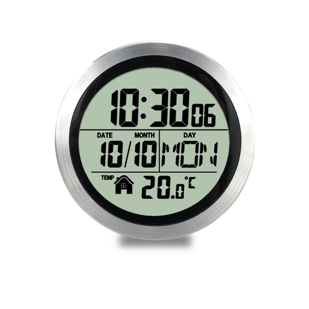 Kein Stanzen Saugnapf Uhr Hause Uhr Wasserdicht Bad Waschraum Uhr Küche Uhr LCD silber
