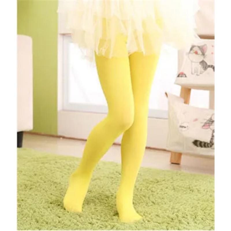 Mädchen Ballett Tanz Strumpfhose Kinder Eine dünne Sektion Mode Samt Strumpfhose Baby Einfarbig Schwarz Weiß Strümpfe XXL gelb