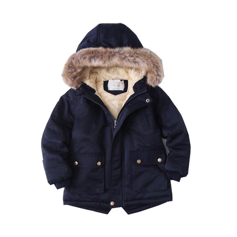 2023 mädchen Jungen Jacken Winter Kind Mäntel Kleinkind Dicke Feste Kapuze Mantel für Kinder kinder Warme Windjacke Casual 140 navy blau