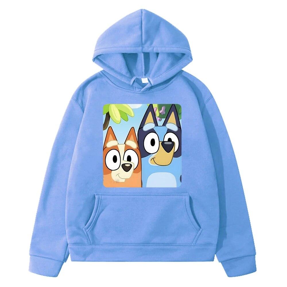 Blueys Anime Hoodie Sweatshirt Fleece Pullover Herbstjacke Blueys Dog Britische Cartoons Hoodies y2k Sudadera Kinderkleidung Mädchen 130 hellblaue