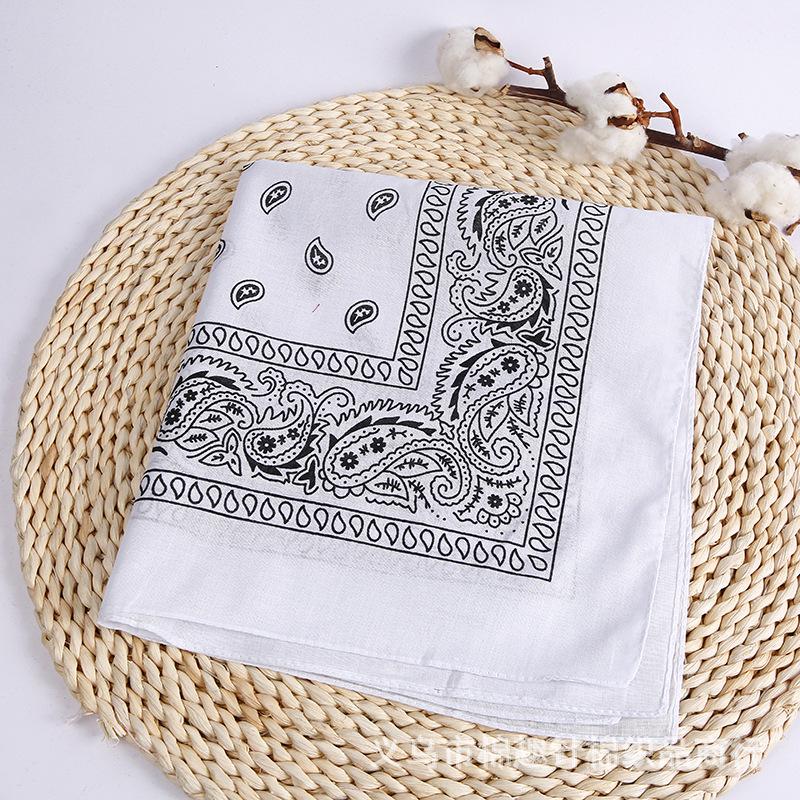 Neue Mode Hip Hop Baumwolle Bandana Square Schal Schwarz Rot Stirnband Gedruckt für Jungen/Mädchen weiß