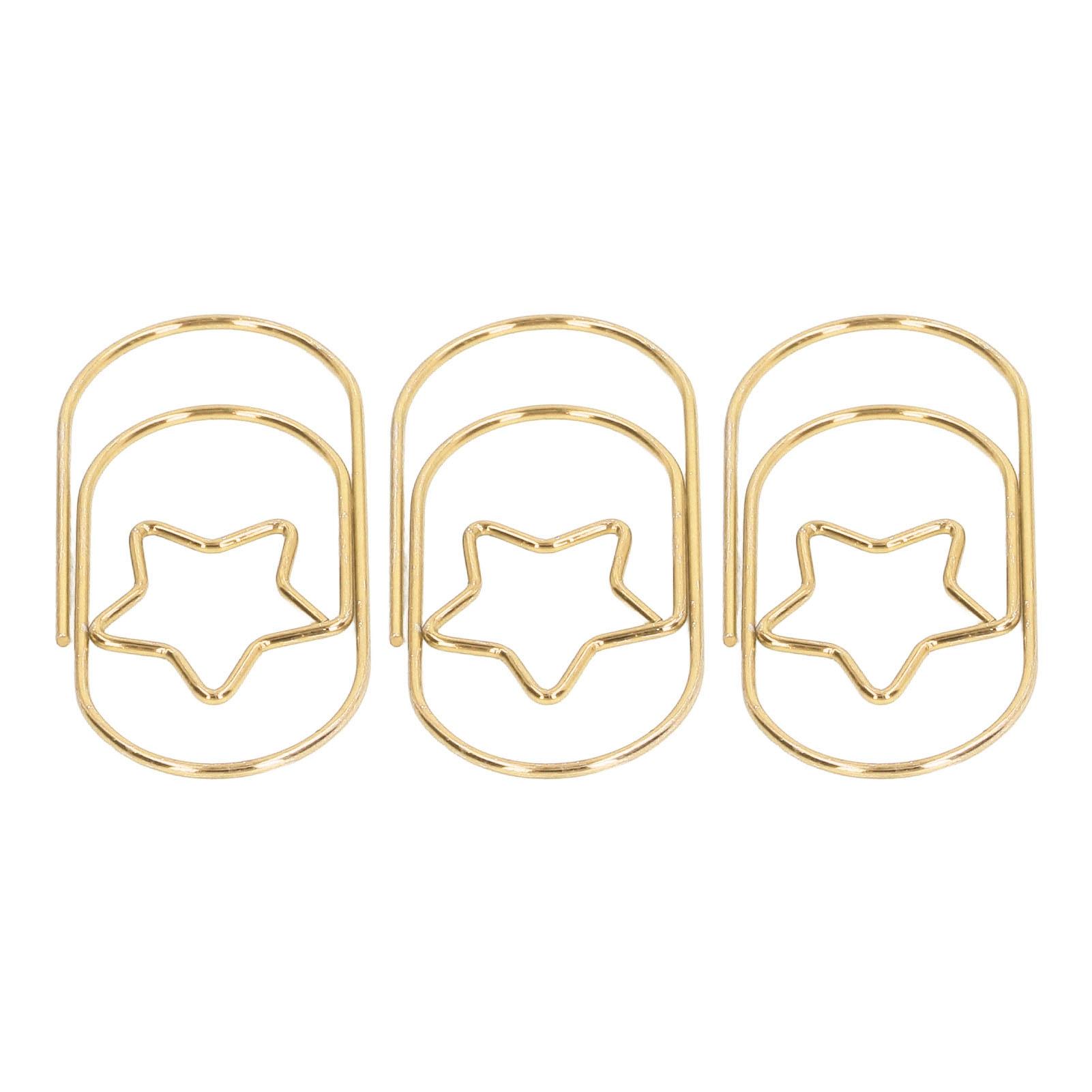 40 Stück Ausgefallene Büroklammern Stern-Stil Rostschutzbeschichtung Mehrzweck Süße Büroklammern für Zuhause Schule gold