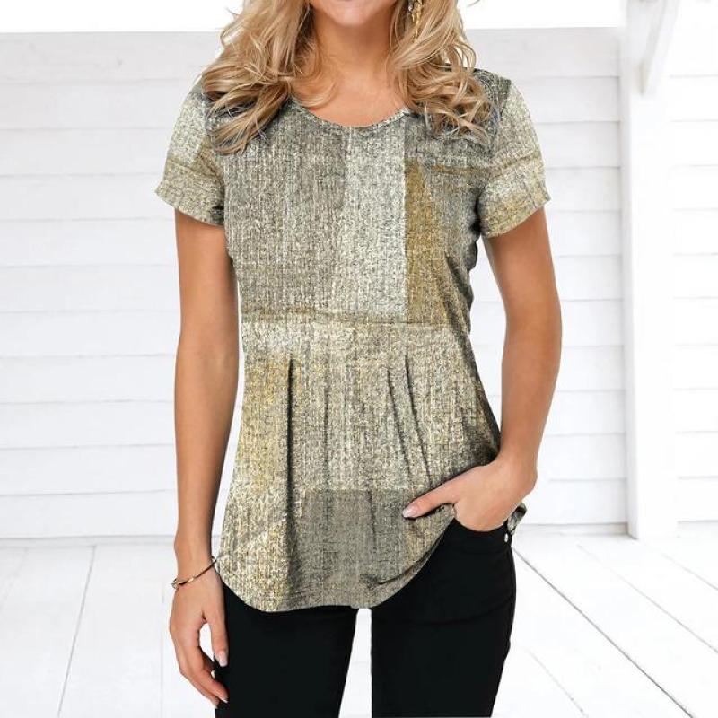 Retro frauen T-shirt Plaid Print Tees Patchwork Kleidung O Hals Kurzarm Bluse Übergroßen Damen Tops Weibliche Harajuku Hemd 7XL beige