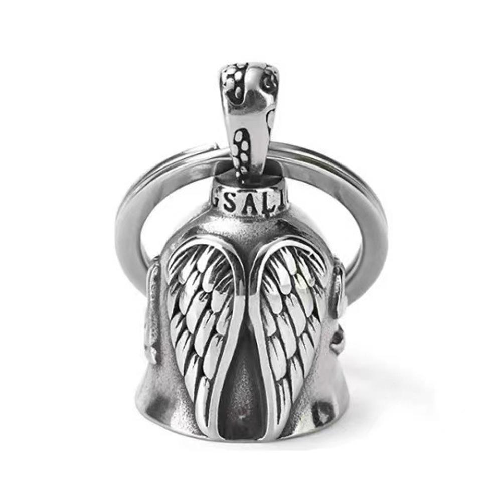 Reiten Engel Flügel Kreuz Biker Schutzengel Glocke Motorrad Dekoration Zubehör Style 01 silber
