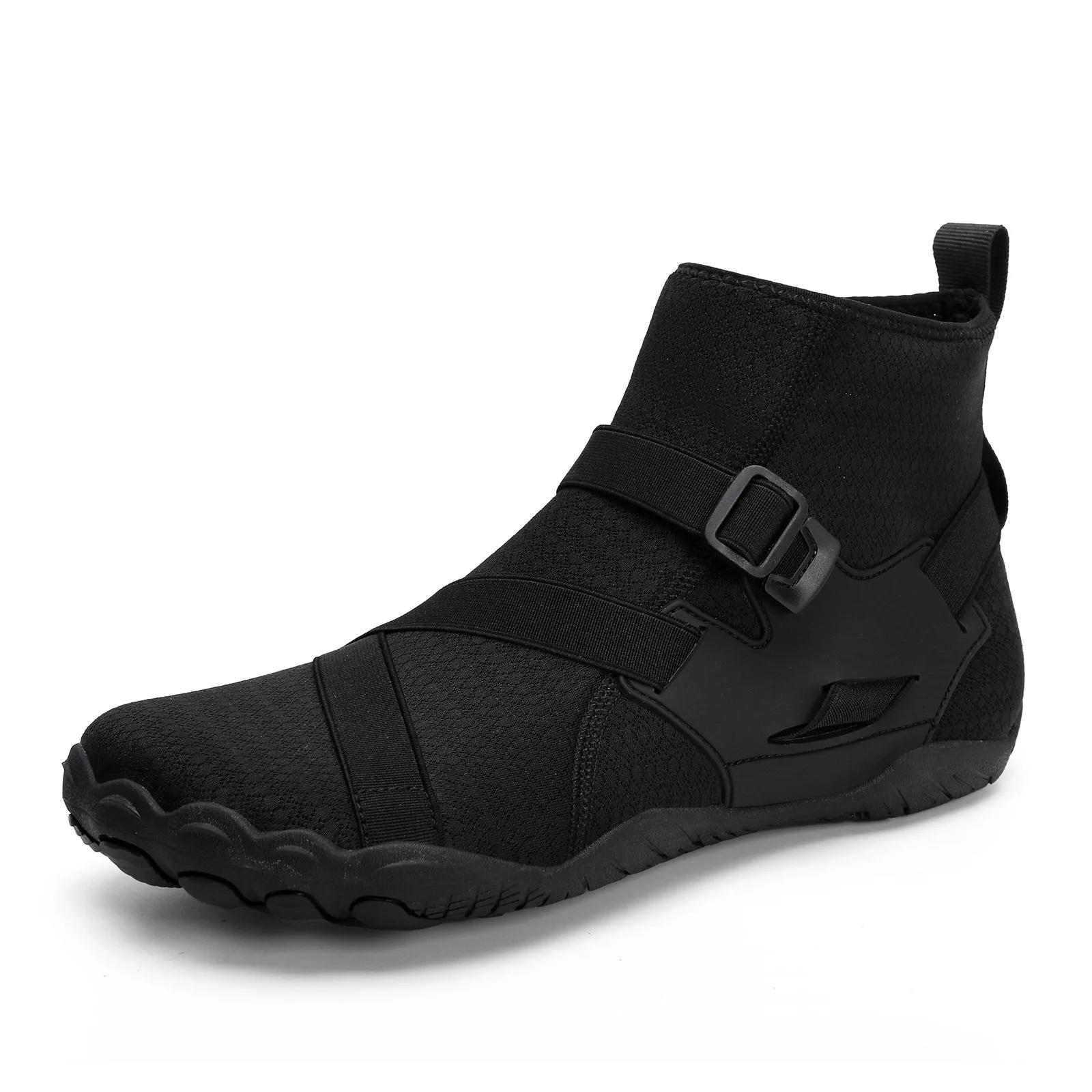 Wasserschuhe für Männer und Frauen, Schwimm-/Strandschuhe, hohe Oberseite, schnelltrocknend, Zero Drop, Barfuß-Aqua-Schuhe für Fluss, Nassbecken, Surfen, Kajak 46 black