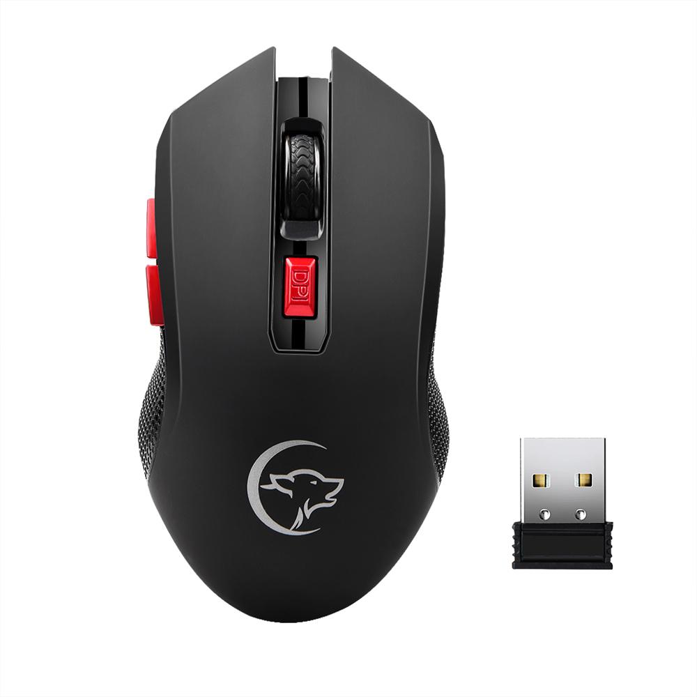 YWYT G817 Kabellose Maus, 2,4 G, kabellose Gaming-Maus, 2400 DPI, 6 Tasten, optische ergonomische Maus mit schwarz
