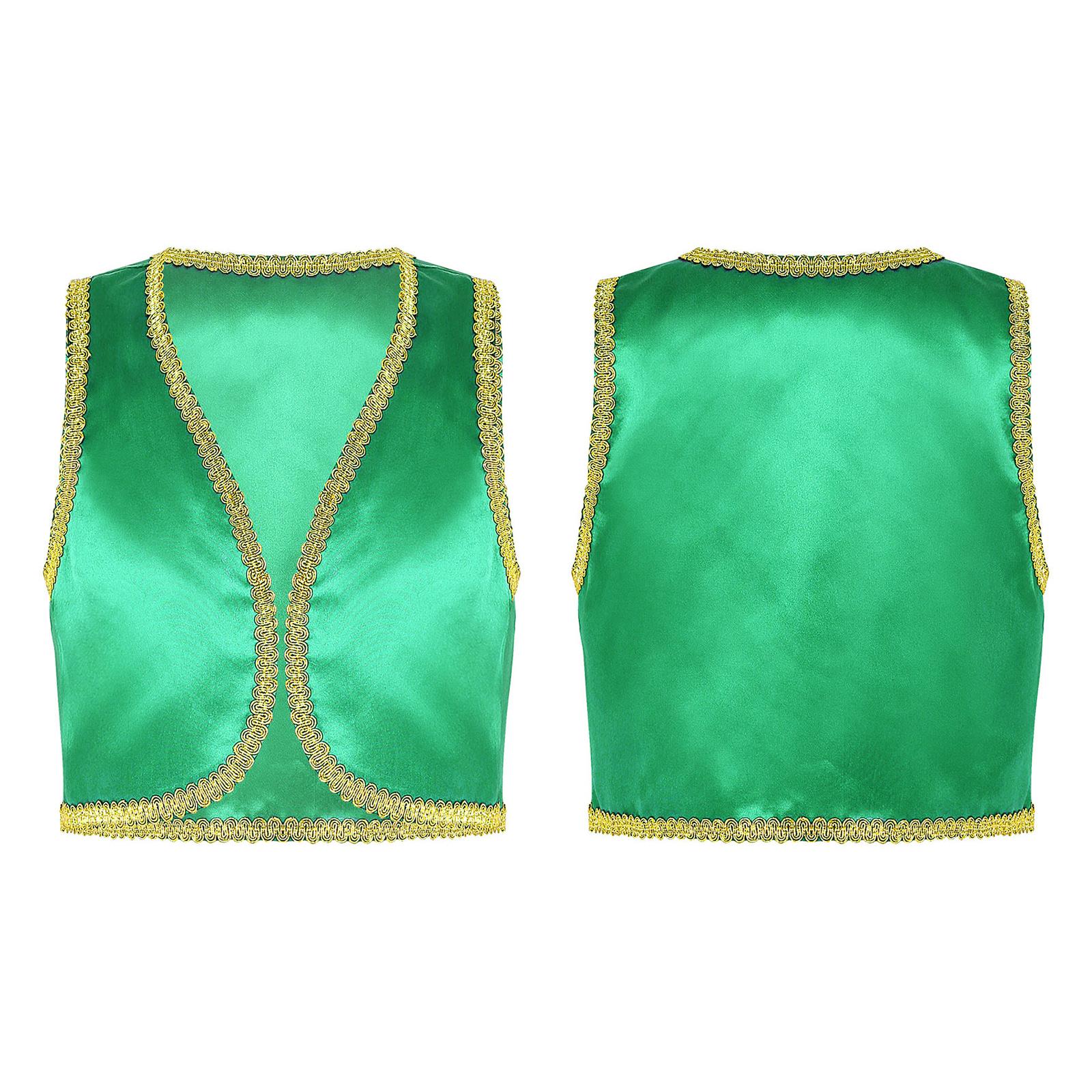 Kinder Jungen Märchen Cosplay Weste Halloween Fancy Dress Up Kostüme Party Oberbekleidung Performance Weste 9-10 Years grün