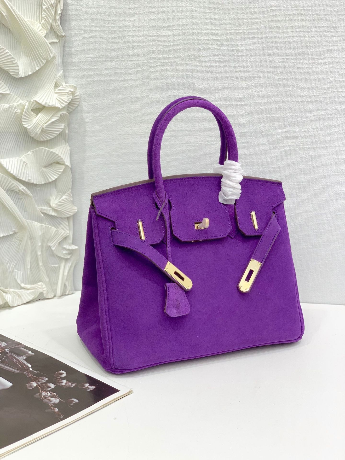 Und Platin Tasche Limited Edition Matte Leder Casual Leder Handheld frauen Tasche Mode H Tasche Mode frauen Tasche 30x16x23cm violett