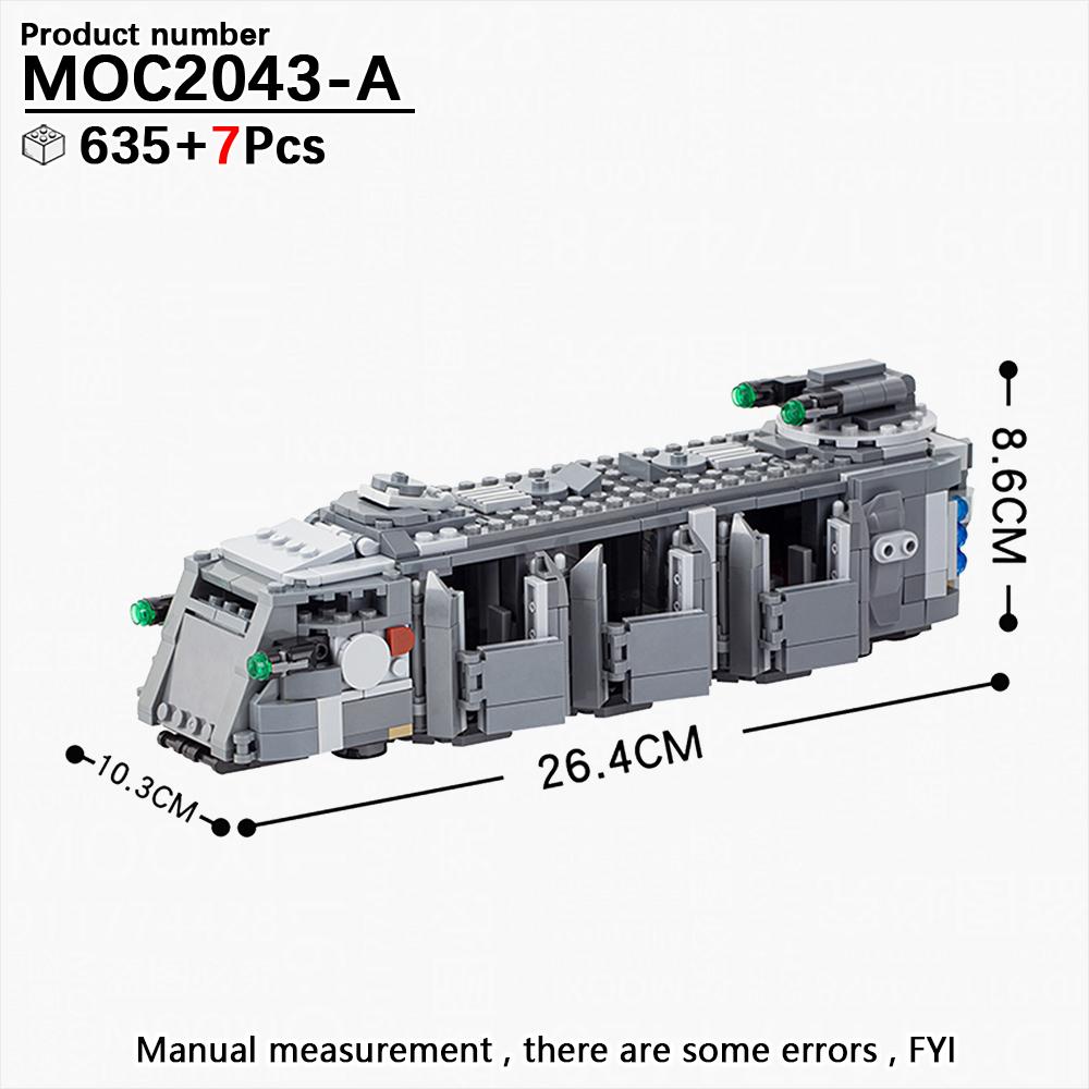 MOOXI Interstellare Sci-Fi-Filme Weltraumkriege Panzer Zugtransporter DIY Diorama Erwachsene Baustein-Set Kinderspielzeug MOC Baustein