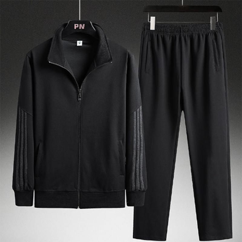 Freizeitanzug Herren Frühling und Herbst Sportbekleidung Papas Kleidung mittleren und älteren Alters Pullover Anzug Herren Übergröße Herren Sportbekleidung Jacke M