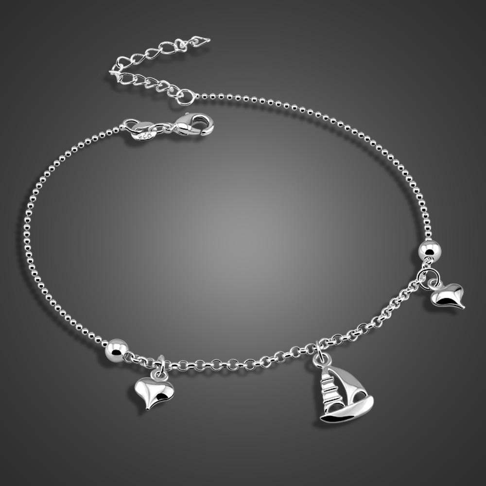 925 Sterling Silber Einfache Herz Fußkettchen Barfuß Häkeln Sandalen Fuß Schmuck Bein Neue Fußkettchen Zu Fuß Knöchel Armbänder Für Frauen